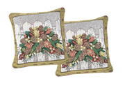 Set of 2 Floral Botanical Throw Pillow Covers w/ Inserts