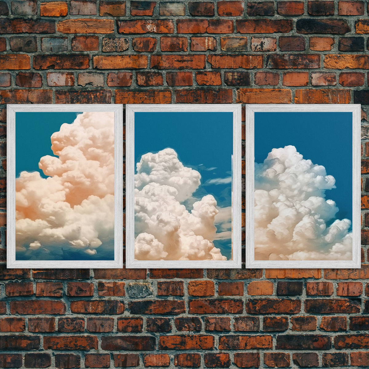 Cloud Wall Art Triptych 3 Piece Set