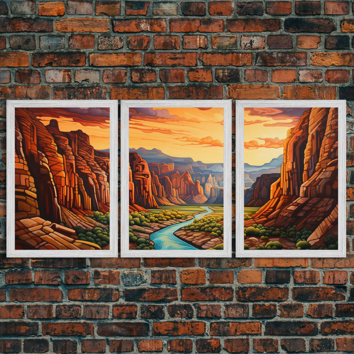Canyon Art, Canvas Print, 3 Piece Wall Art