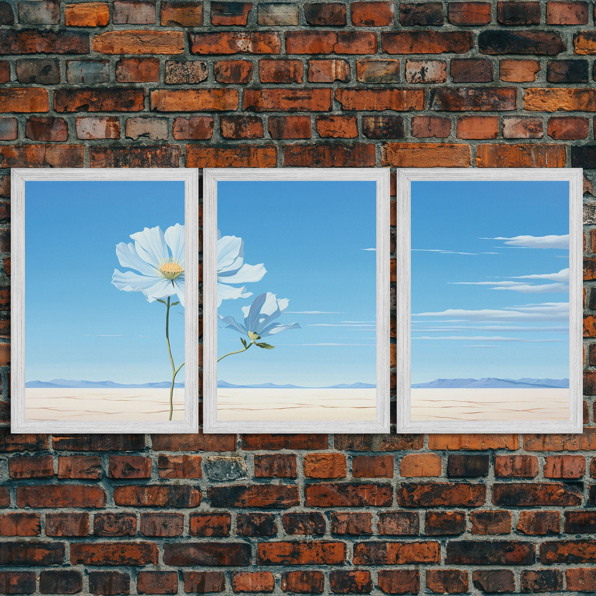 Flower Art Print, Canvas Print, 3 Piece Wall Art
