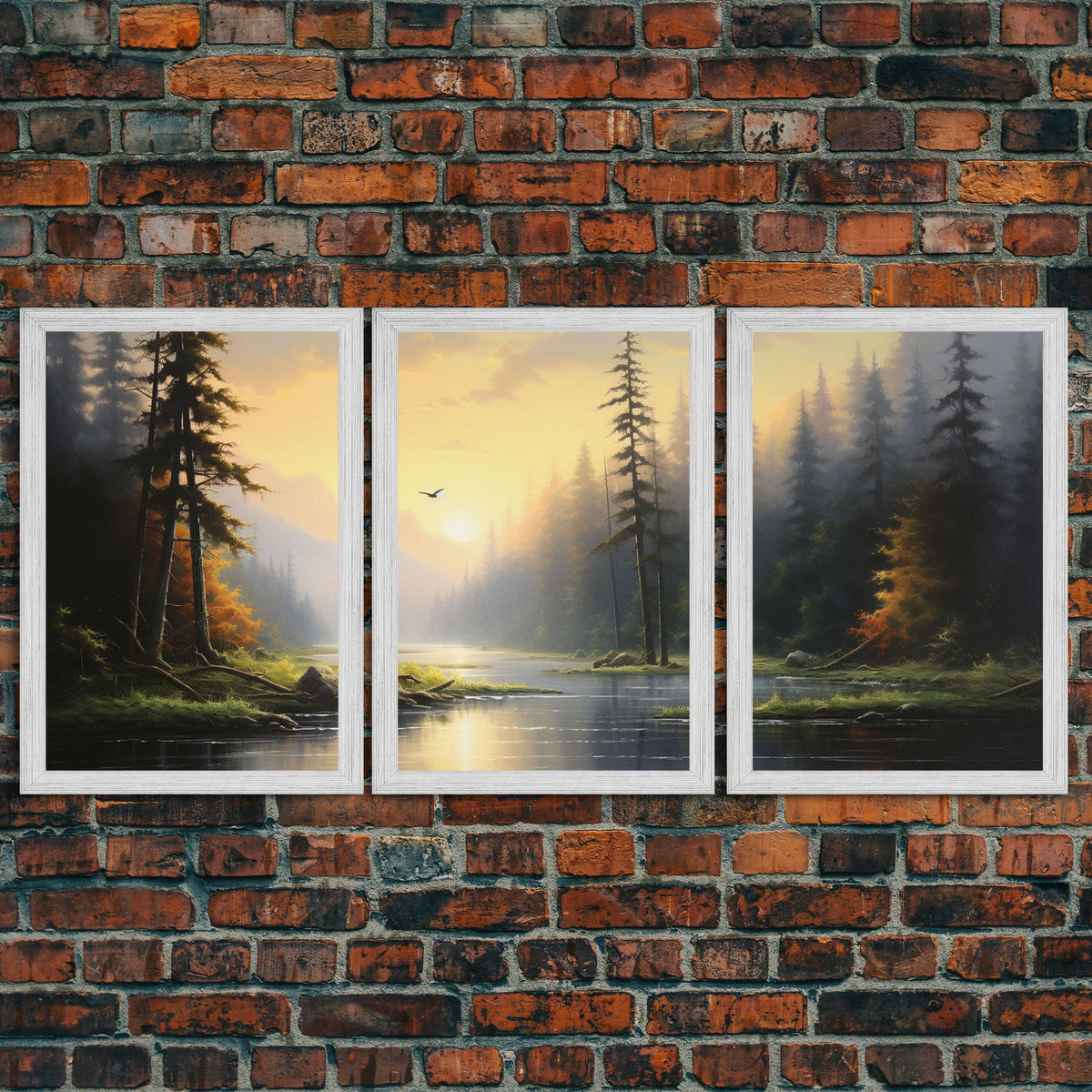 Forest Wall Art, Canvas Print, 3 Piece Wall Art