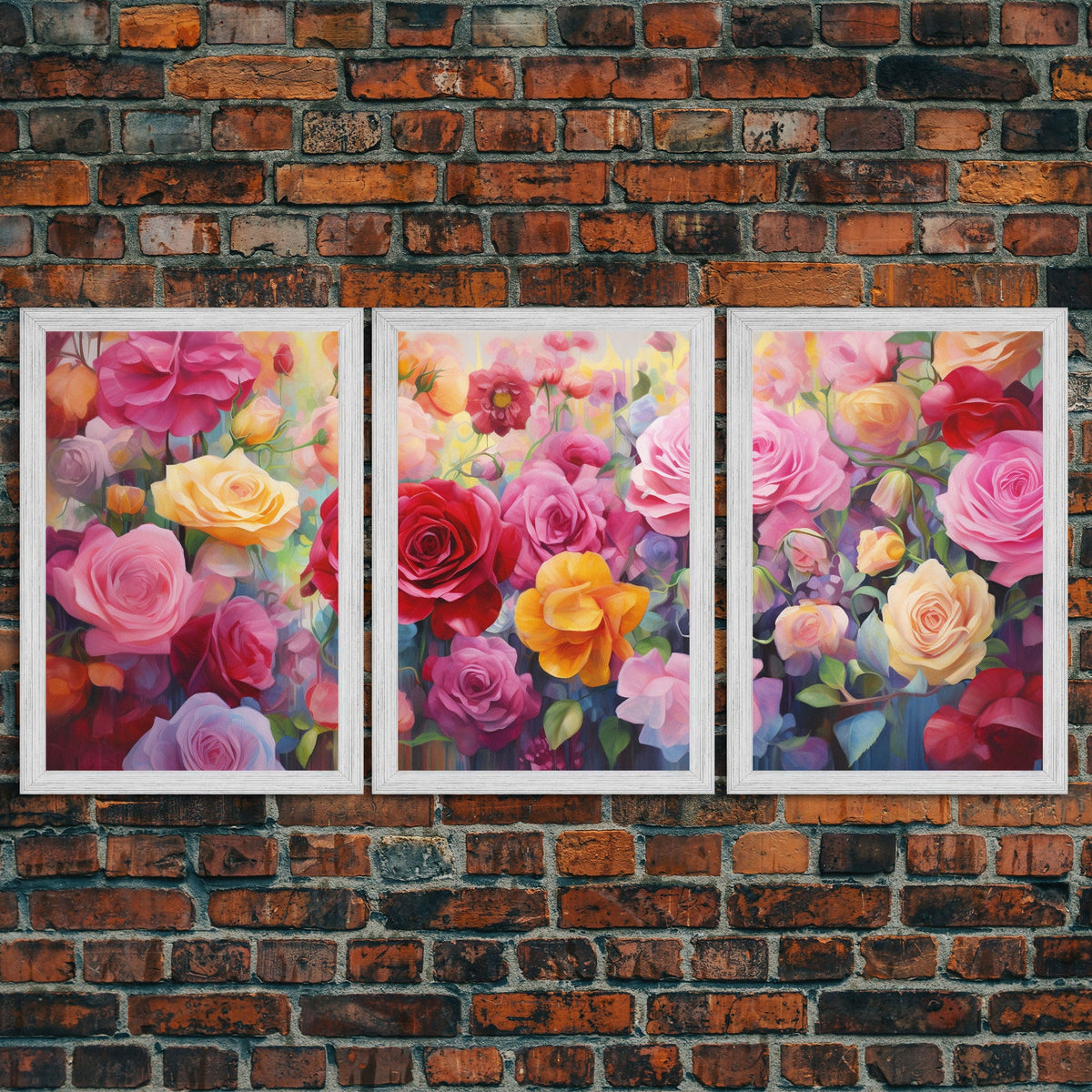 Roses Wall Art, Canvas Print, 3 Piece Wall Art