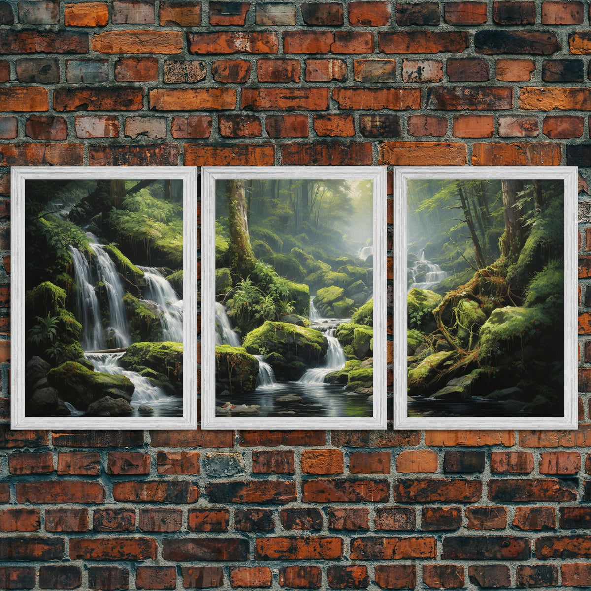 Waterfalls Wall Art, Canvas Print, 3 Piece Wall Art
