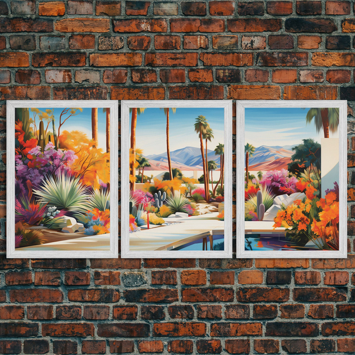 Palm Trees Art, Canvas Print, 3 Piece Wall Art