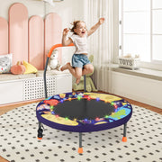 Mini Trampoline Folding Small Rebounder for Kids with Lights-Purple