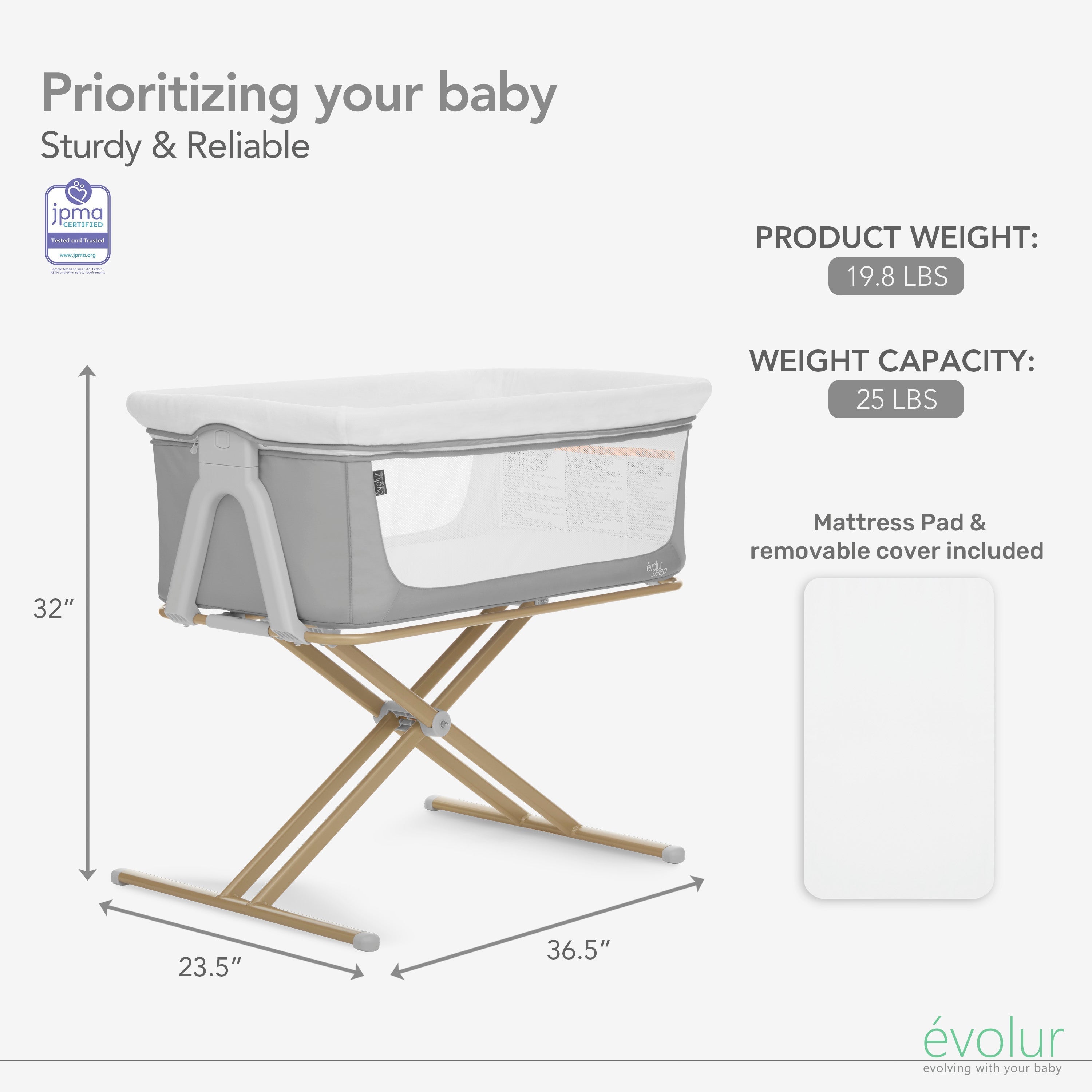 Evolur Orabelle Bassinet