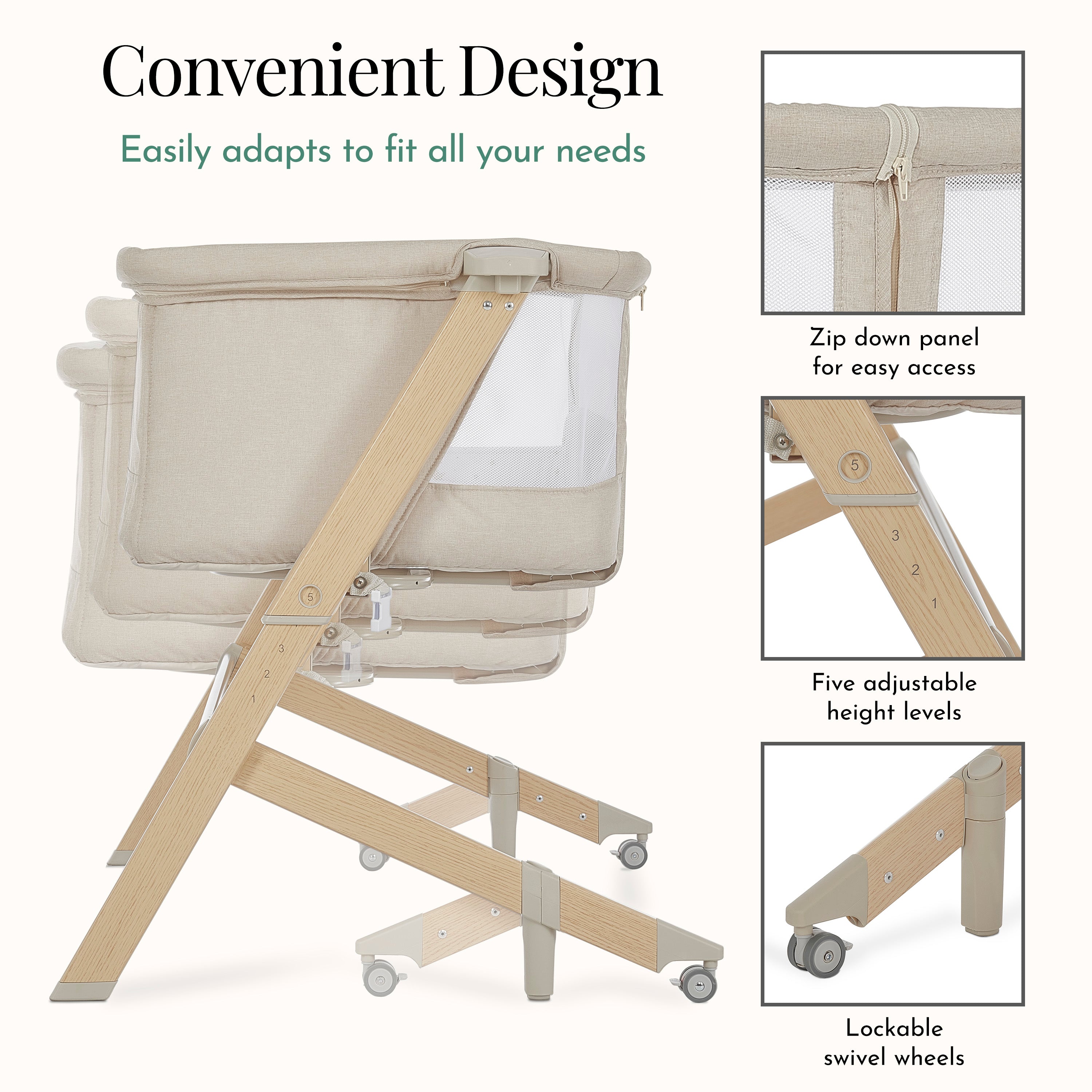 Evolur Stellar Bassinet and Bed side sleeper