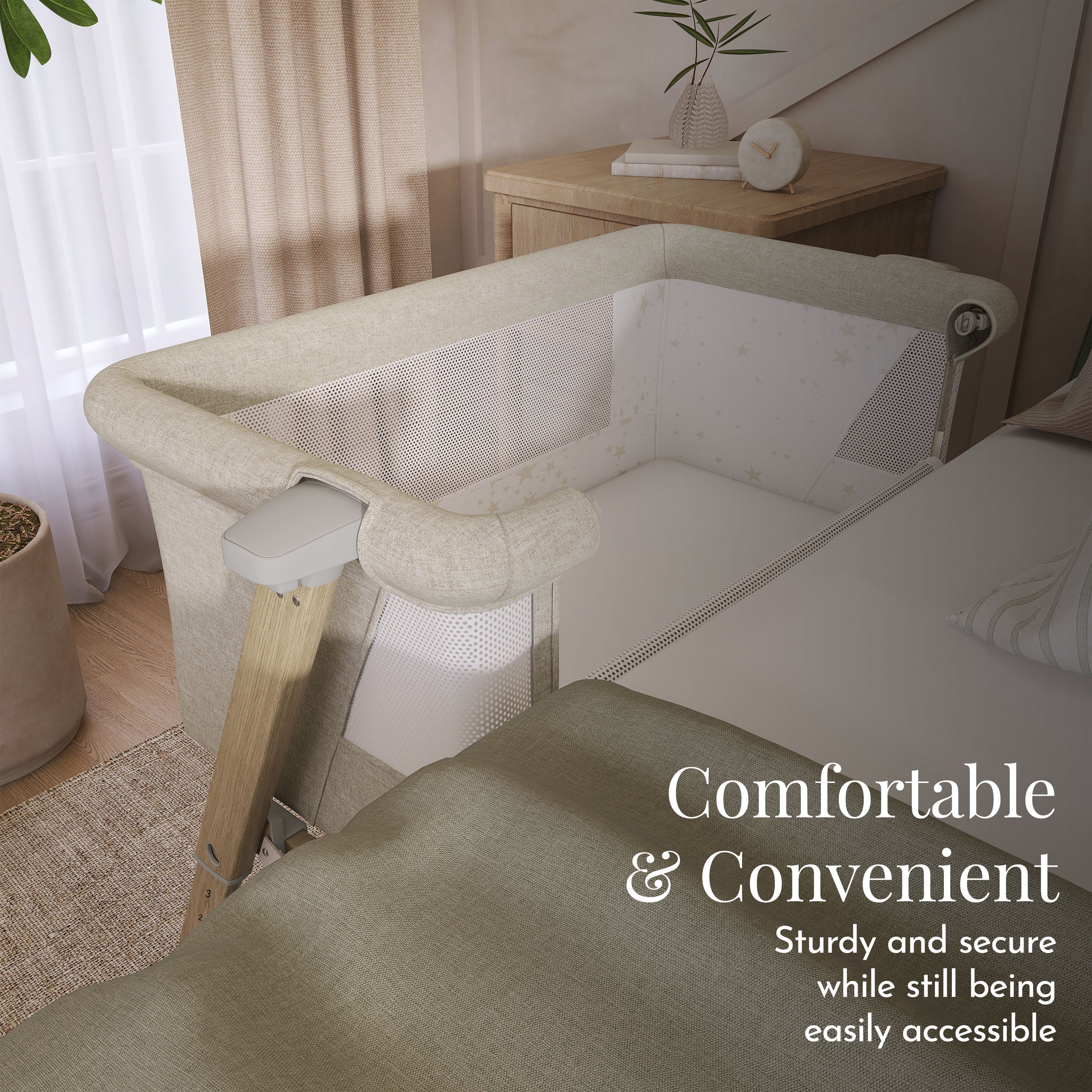 Evolur Stellar Bassinet and Bed side sleeper