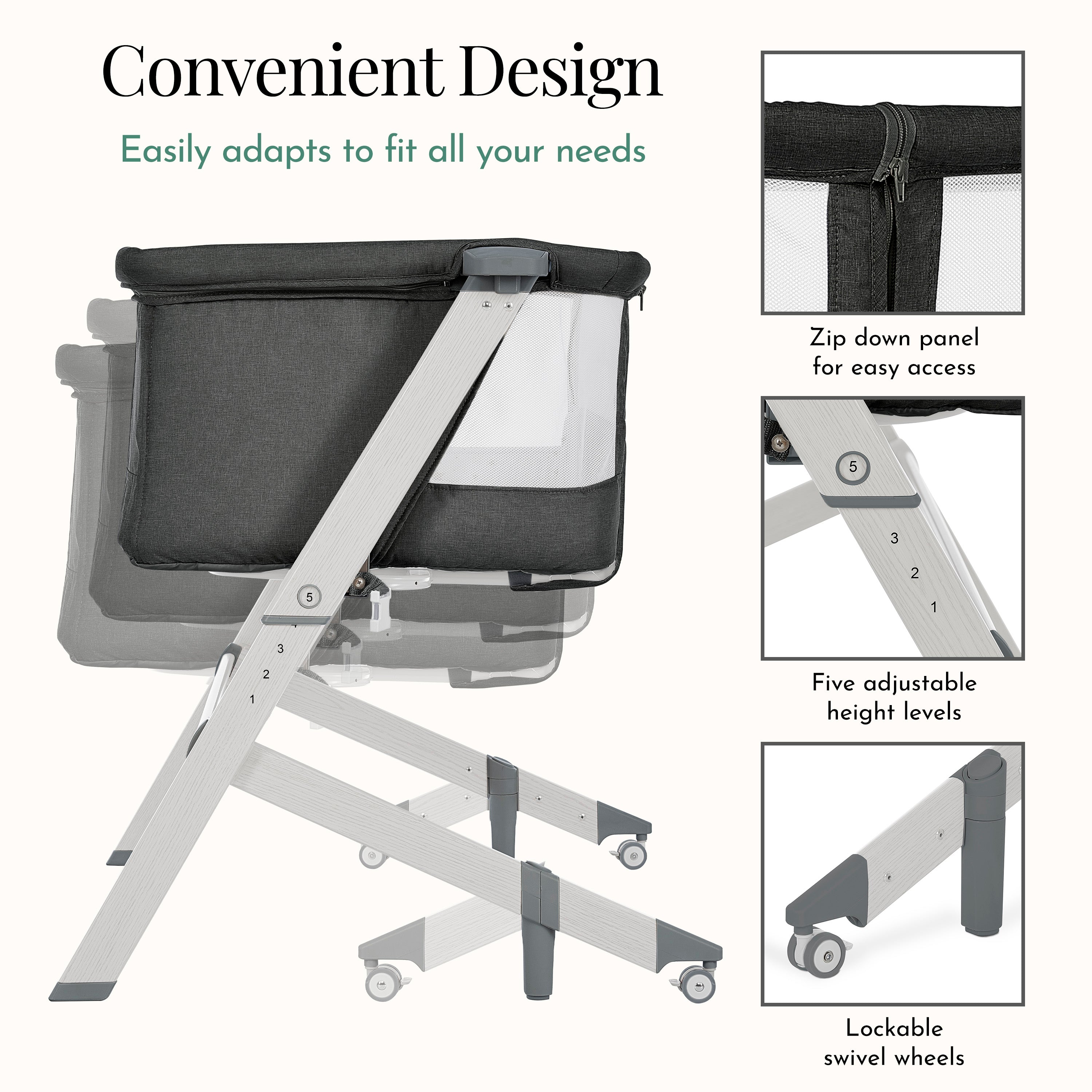 Evolur Stellar Bassinet and Bed side sleeper