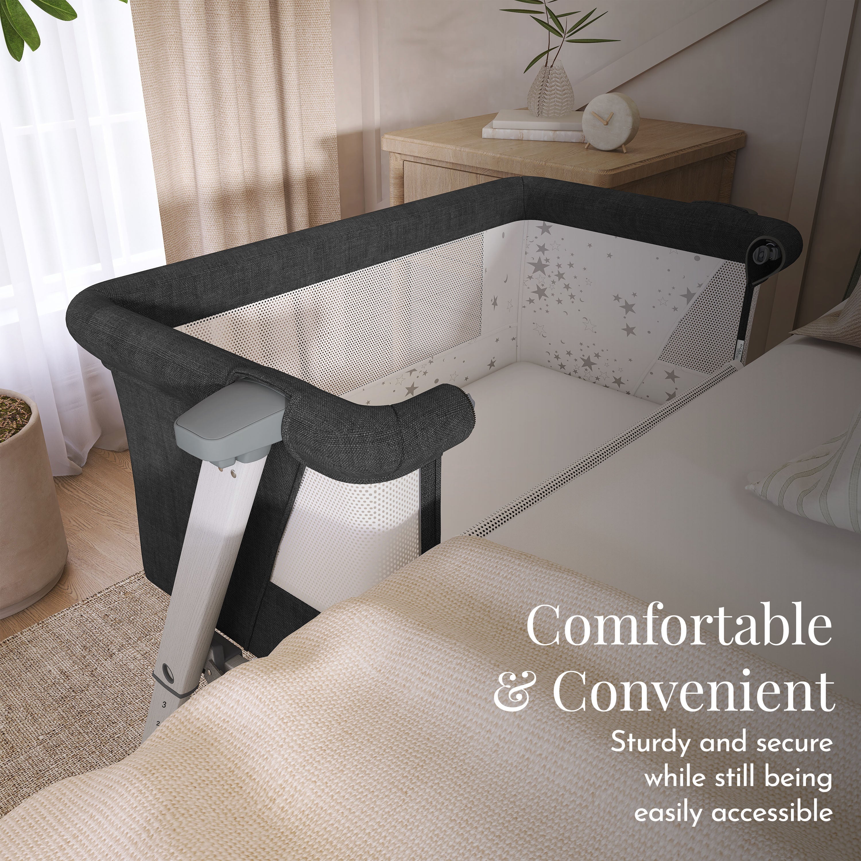 Evolur Stellar Bassinet and Bed side sleeper