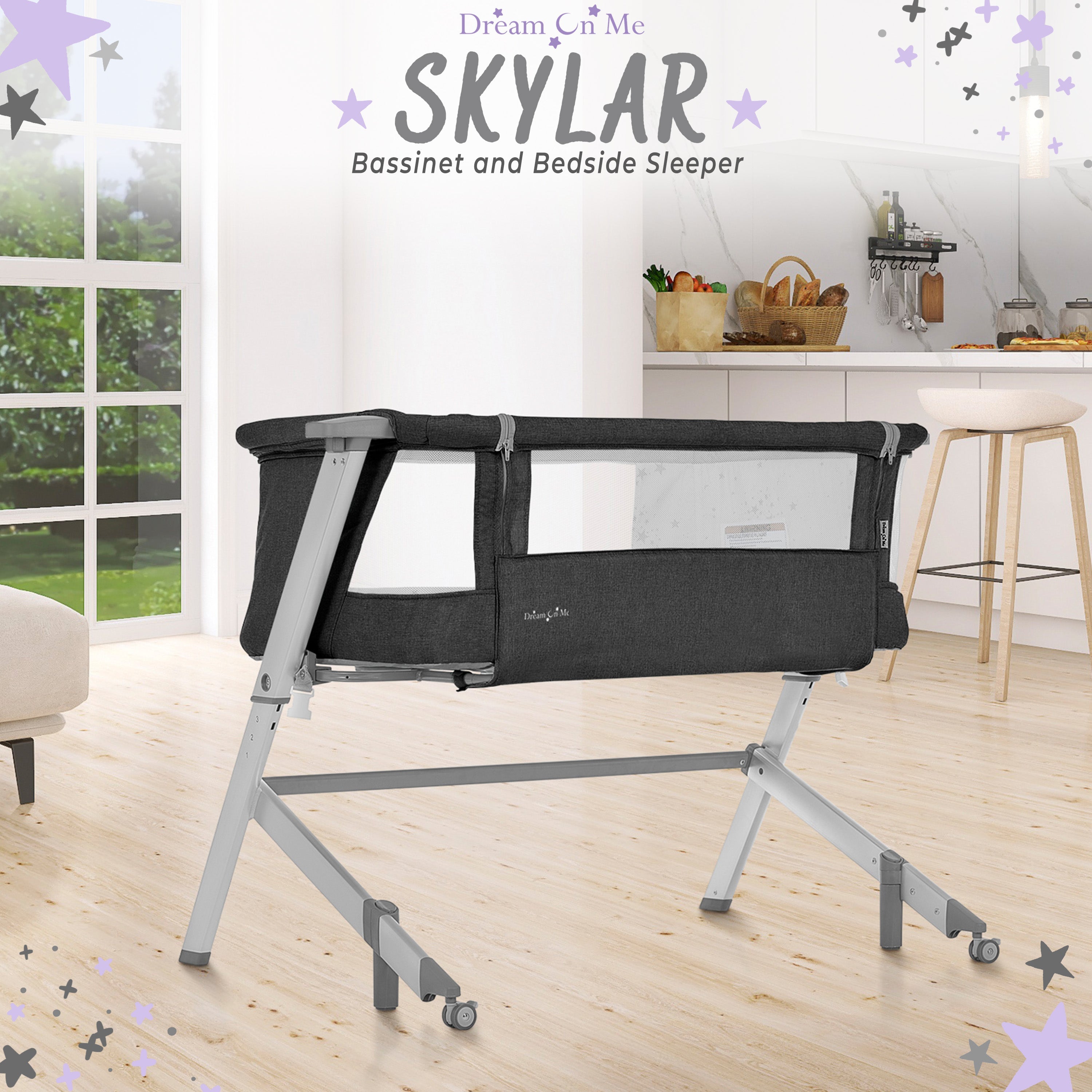 Dream On Me Skylar Bassinet And Bedside Sleeper