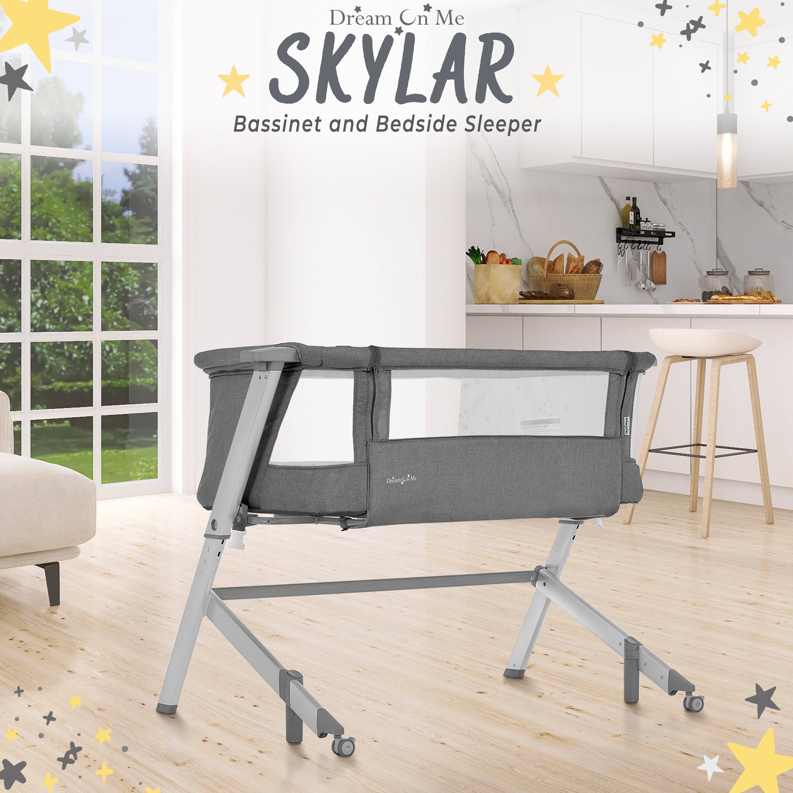 Dream On Me Skylar Bassinet And Bedside Sleeper