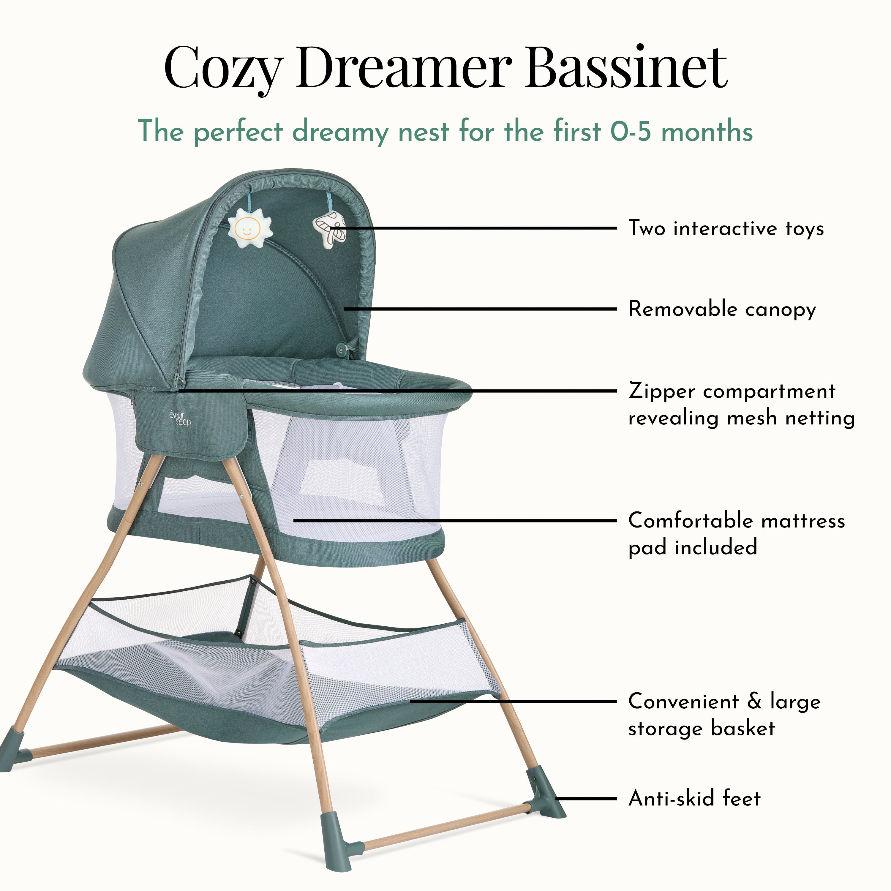 Evolur Cozy Dreamer Bassinet