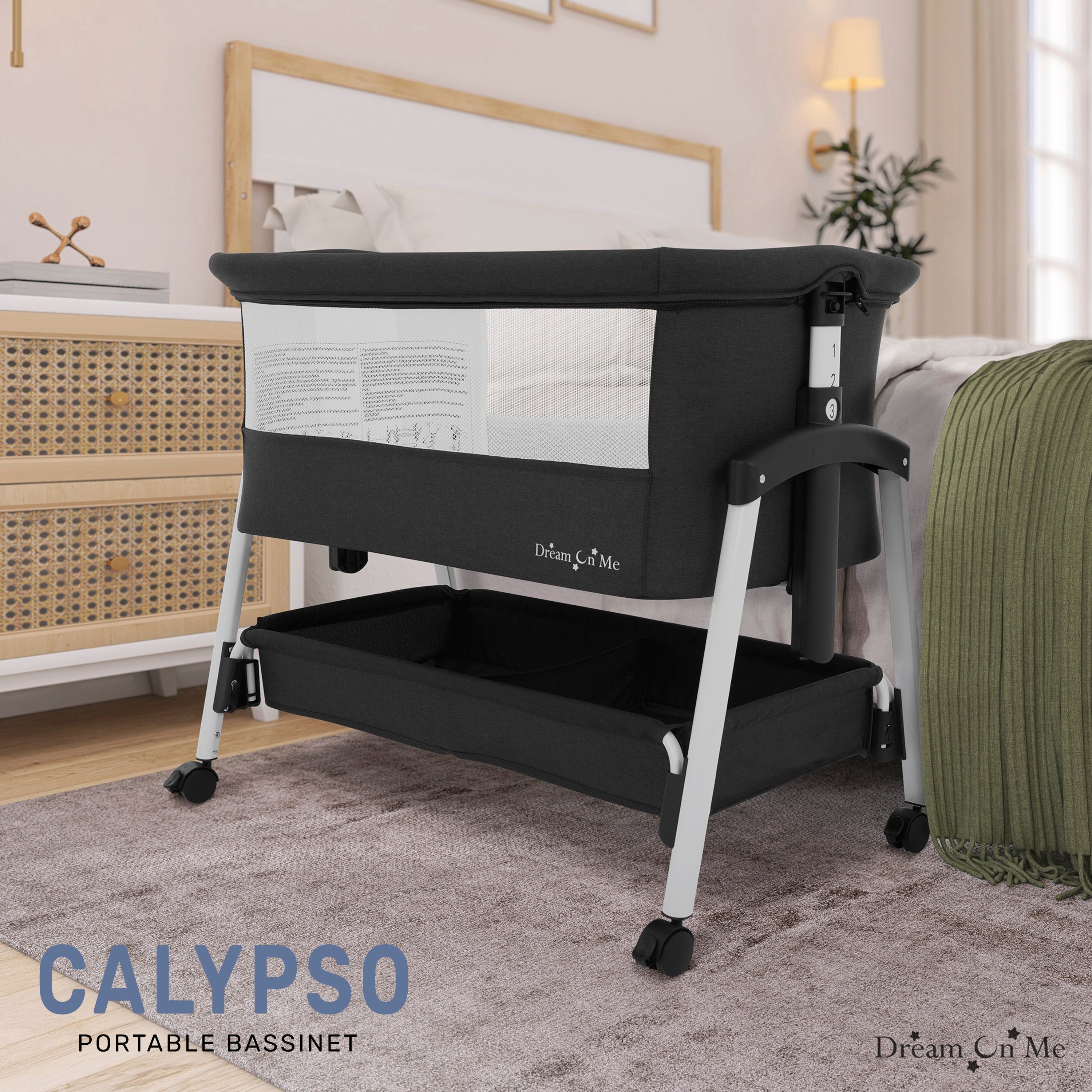 Dream On Me Calypso Portable Bassinet with wheels