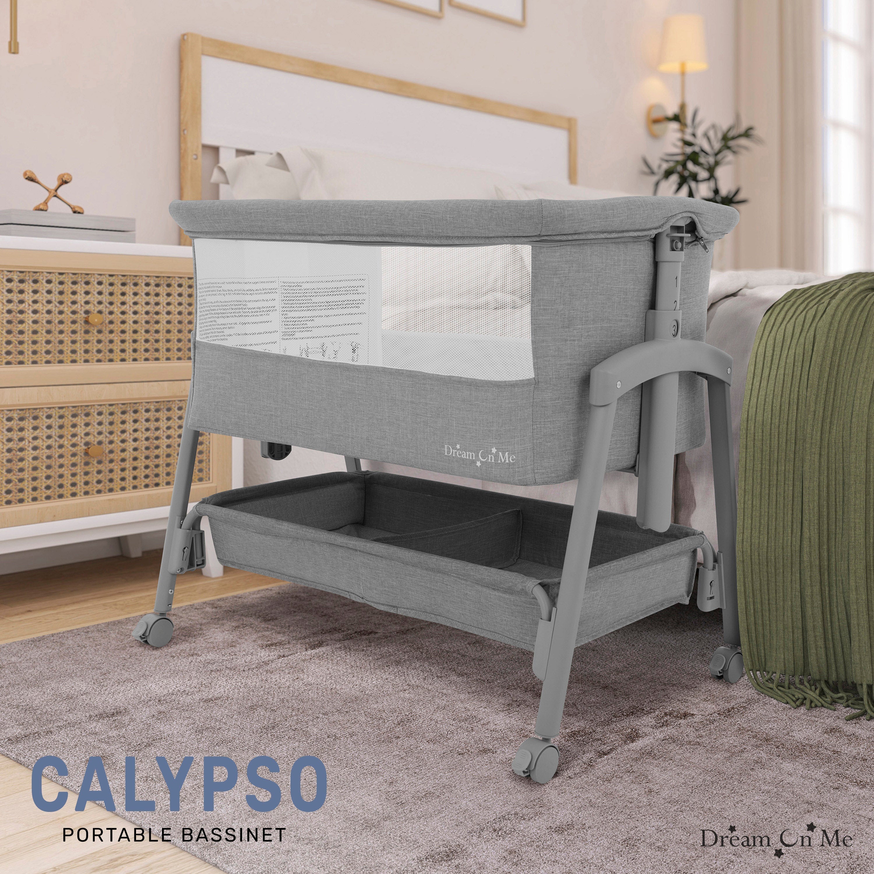 Dream On Me Calypso Portable Bassinet with wheels