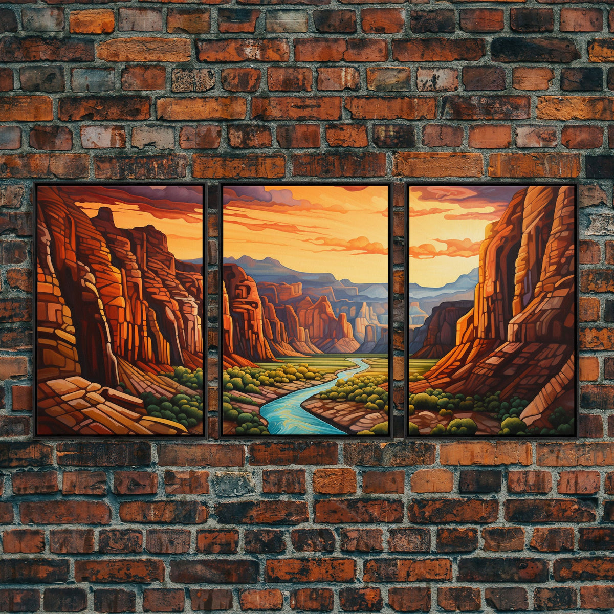 Canyon Art, Canvas Print, 3 Piece Wall Art