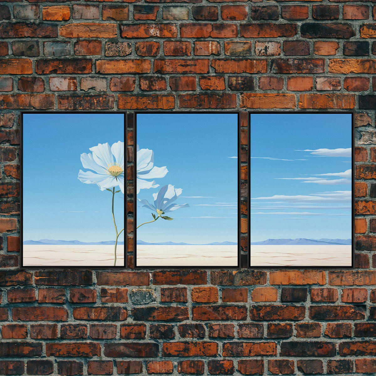 Flower Art Print, Canvas Print, 3 Piece Wall Art