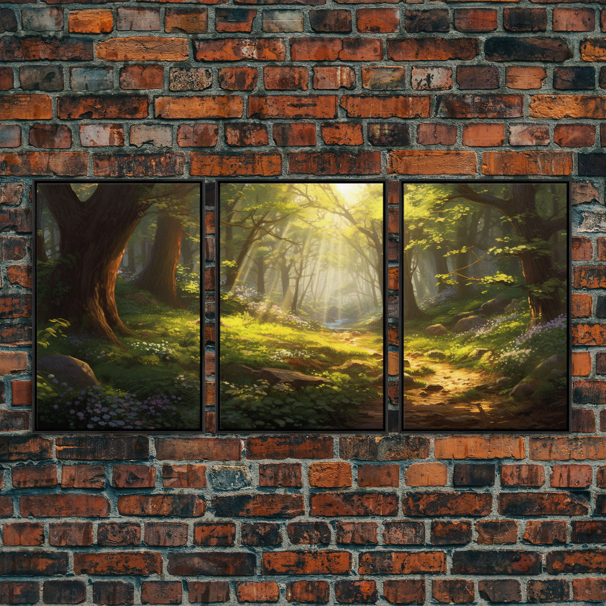 Forest Print Wall Art, Canvas Print, 3 Piece Wall Art