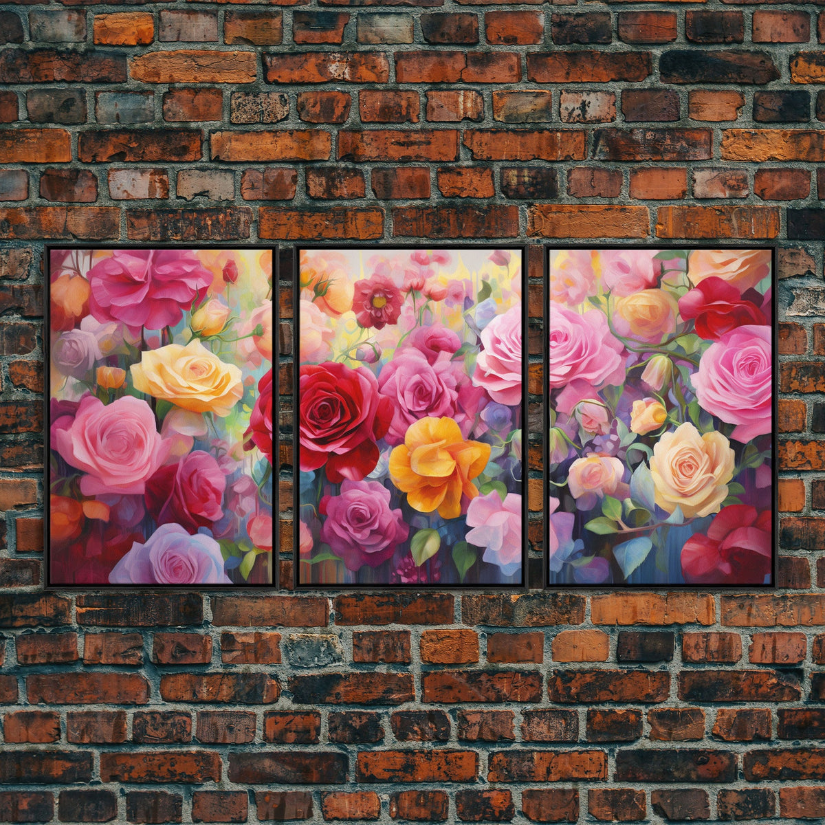 Roses Wall Art, Canvas Print, 3 Piece Wall Art