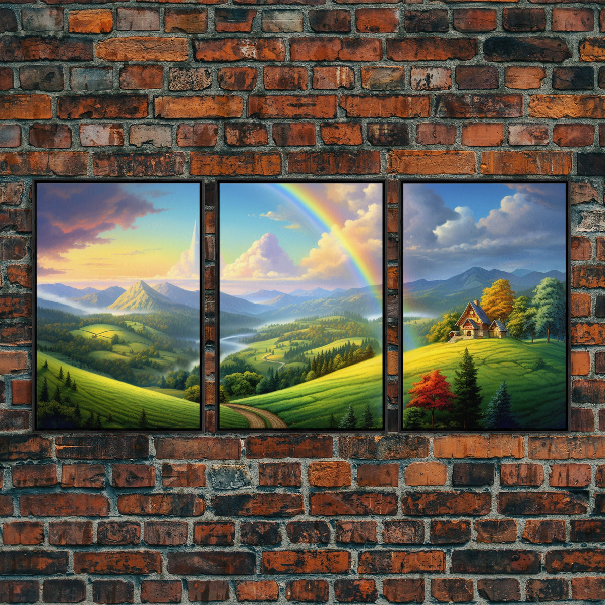 Rainbow Wall Art, Canvas Print, 3 Piece Wall Art