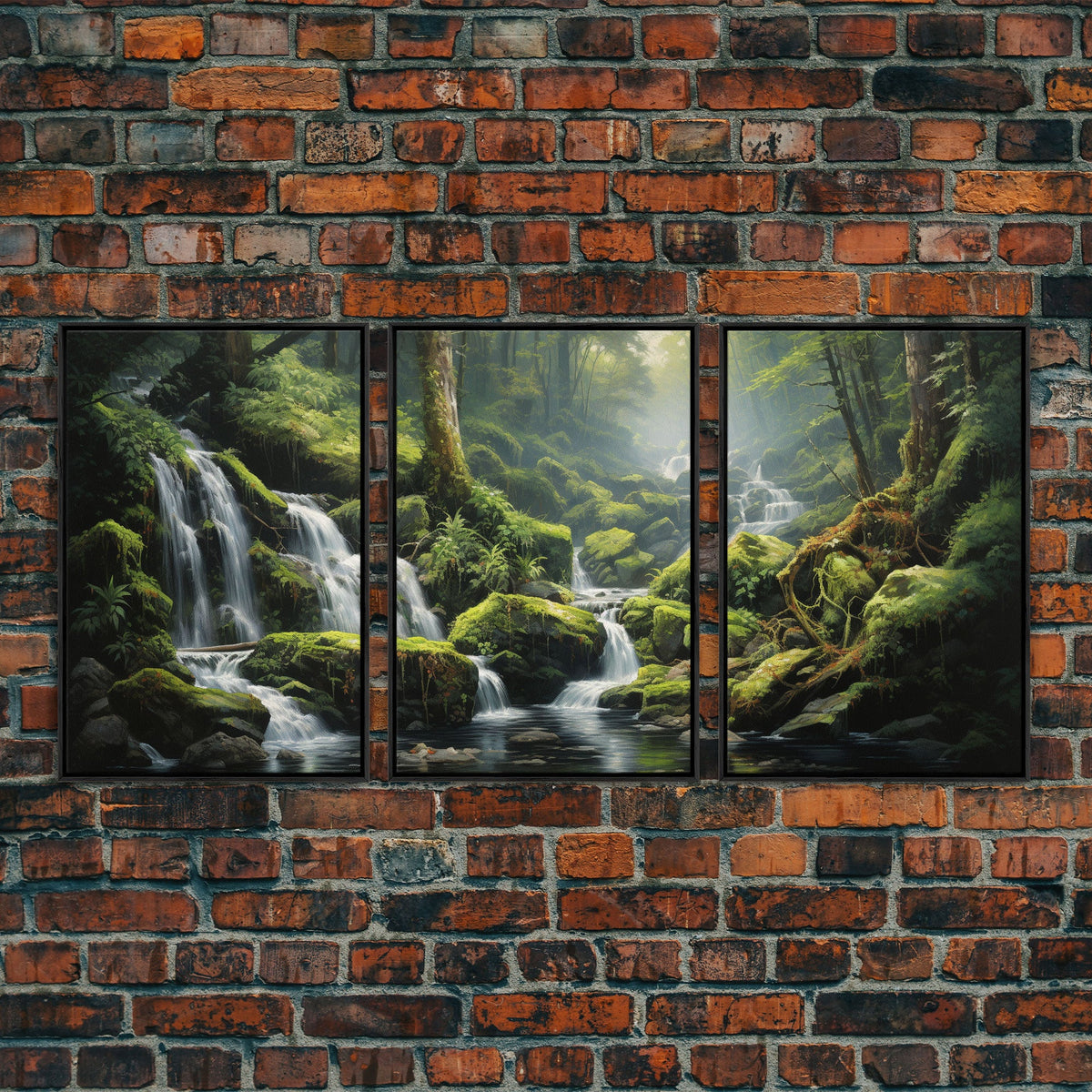 Waterfalls Wall Art, Canvas Print, 3 Piece Wall Art