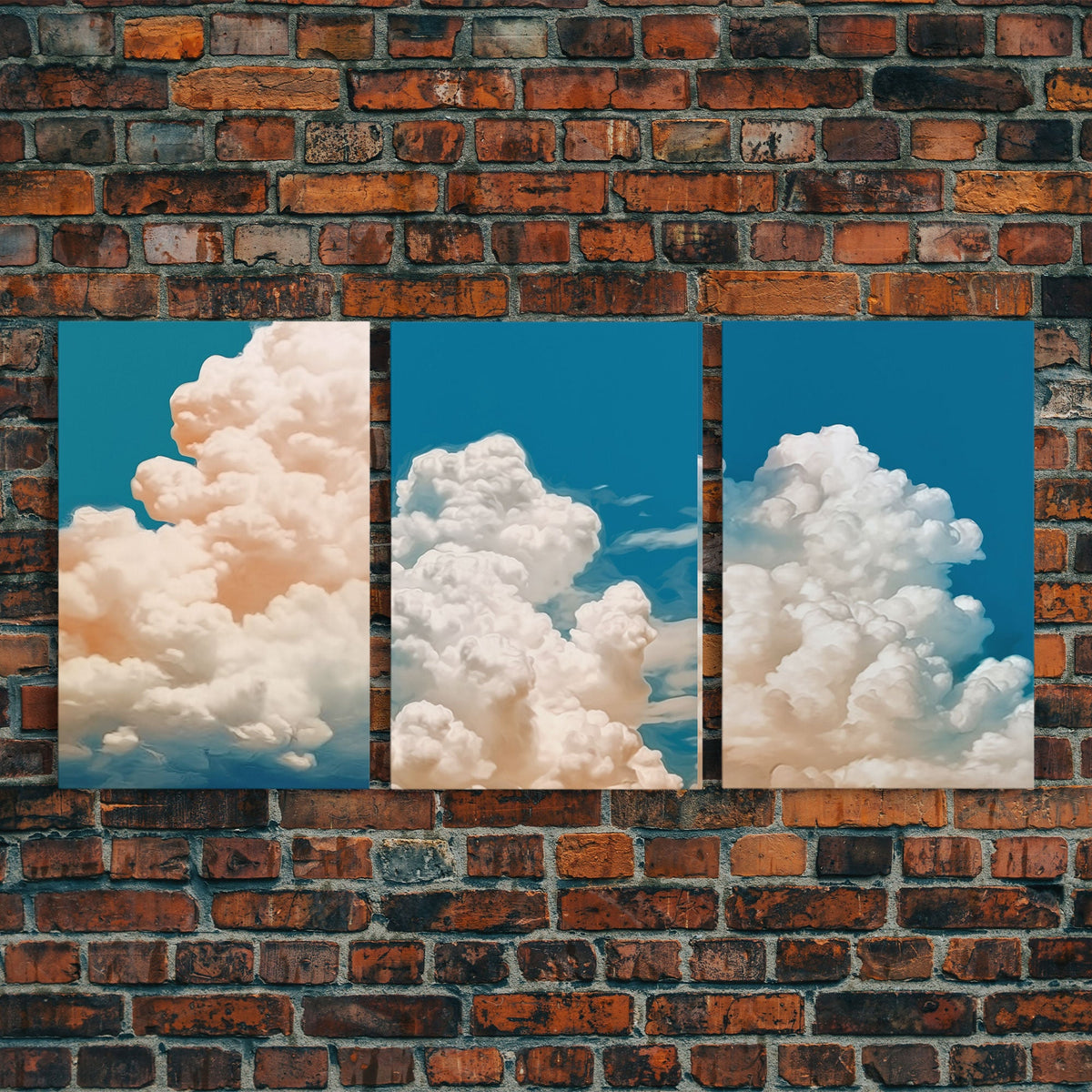 Cloud Wall Art Triptych 3 Piece Set