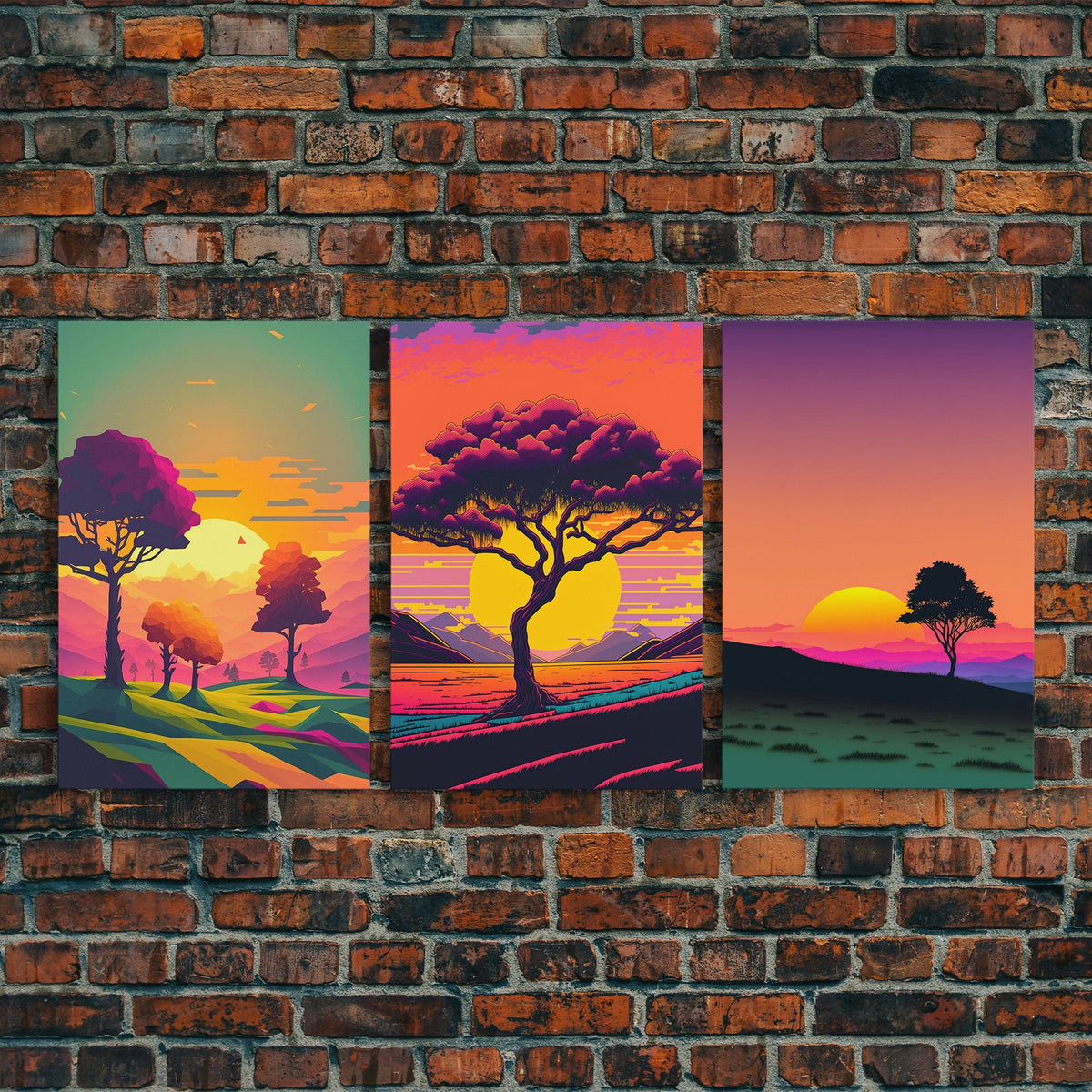 Triptych 3 Panel Wall Art, Framed Canvas Prints