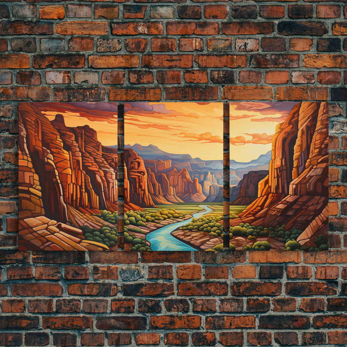 Canyon Art, Canvas Print, 3 Piece Wall Art