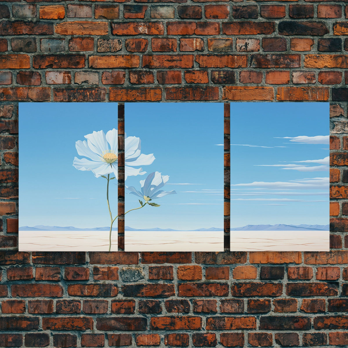 Flower Art Print, Canvas Print, 3 Piece Wall Art