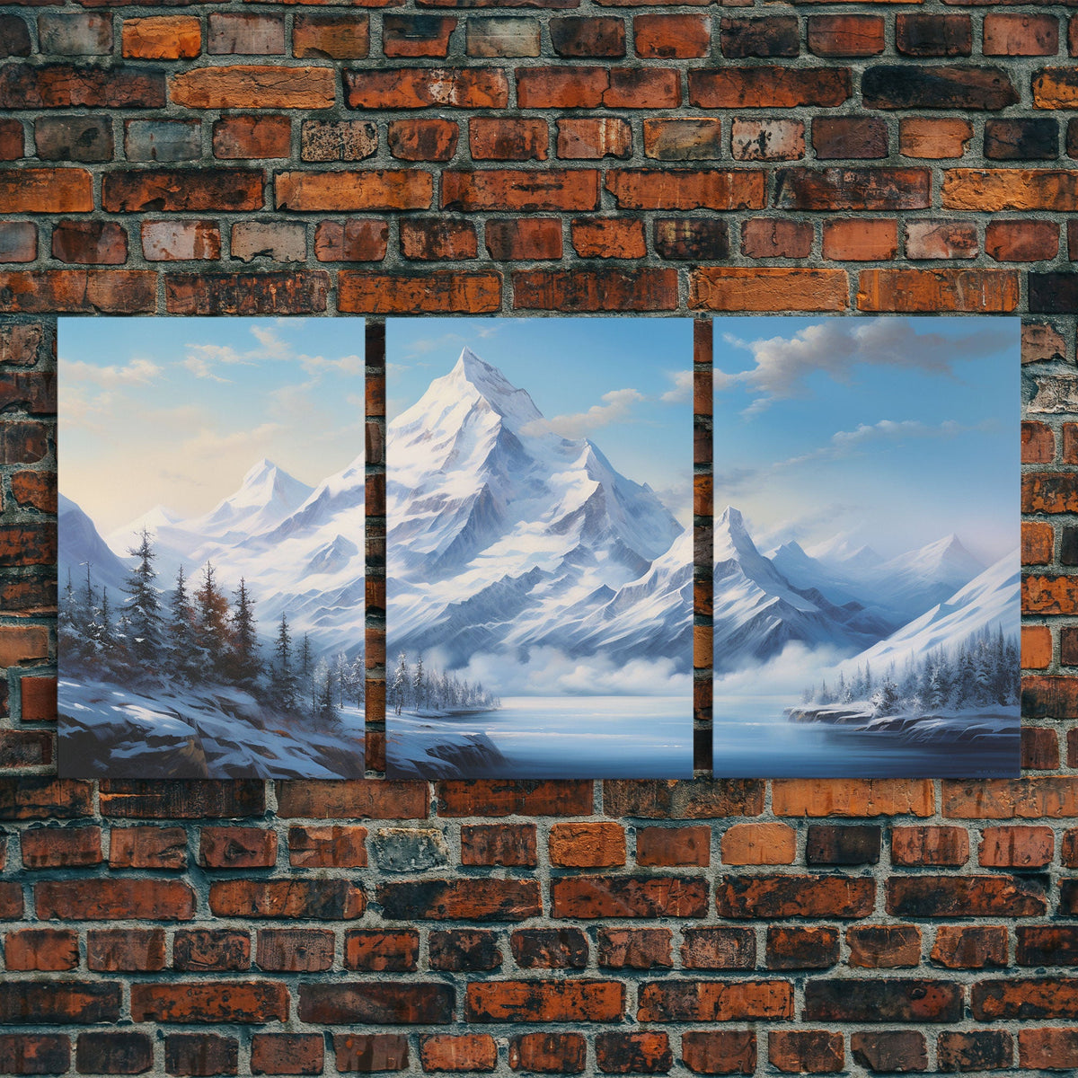 Winter Landscape, Canvas Print, 3 Piece Wall Art