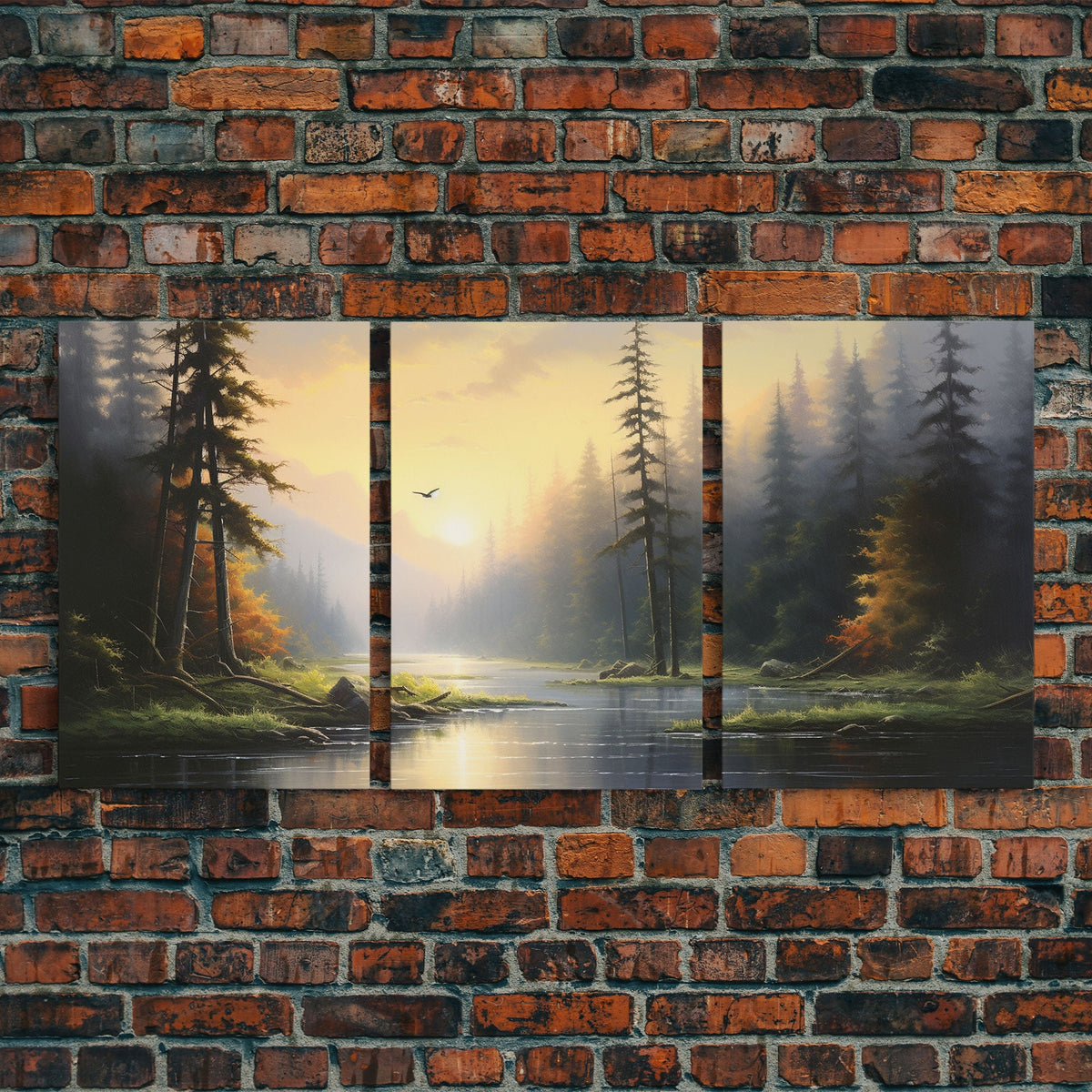 Forest Wall Art, Canvas Print, 3 Piece Wall Art