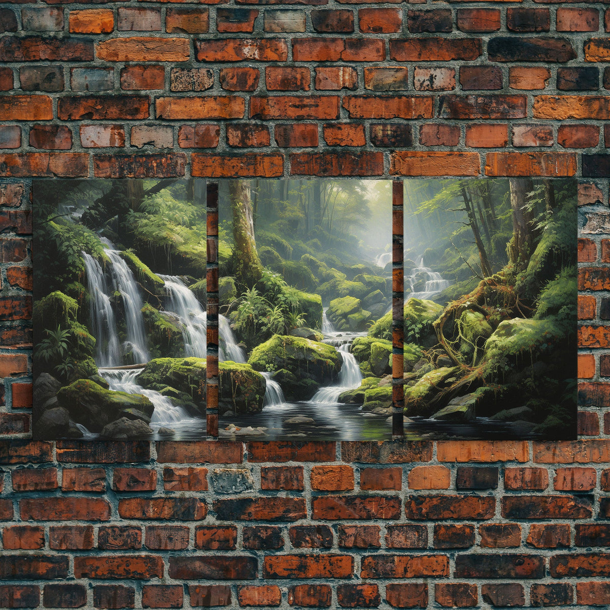 Waterfalls Wall Art, Canvas Print, 3 Piece Wall Art