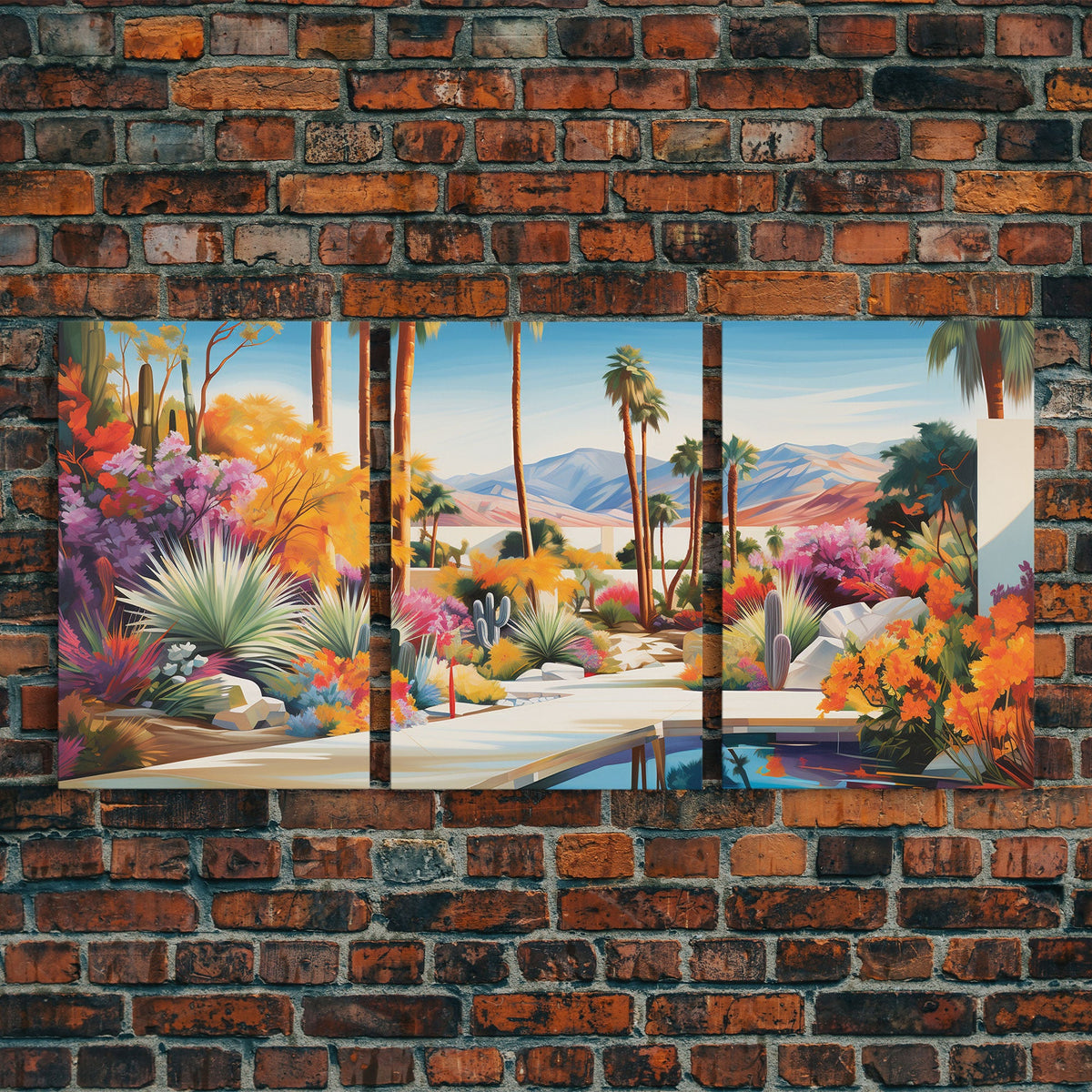 Palm Trees Art, Canvas Print, 3 Piece Wall Art