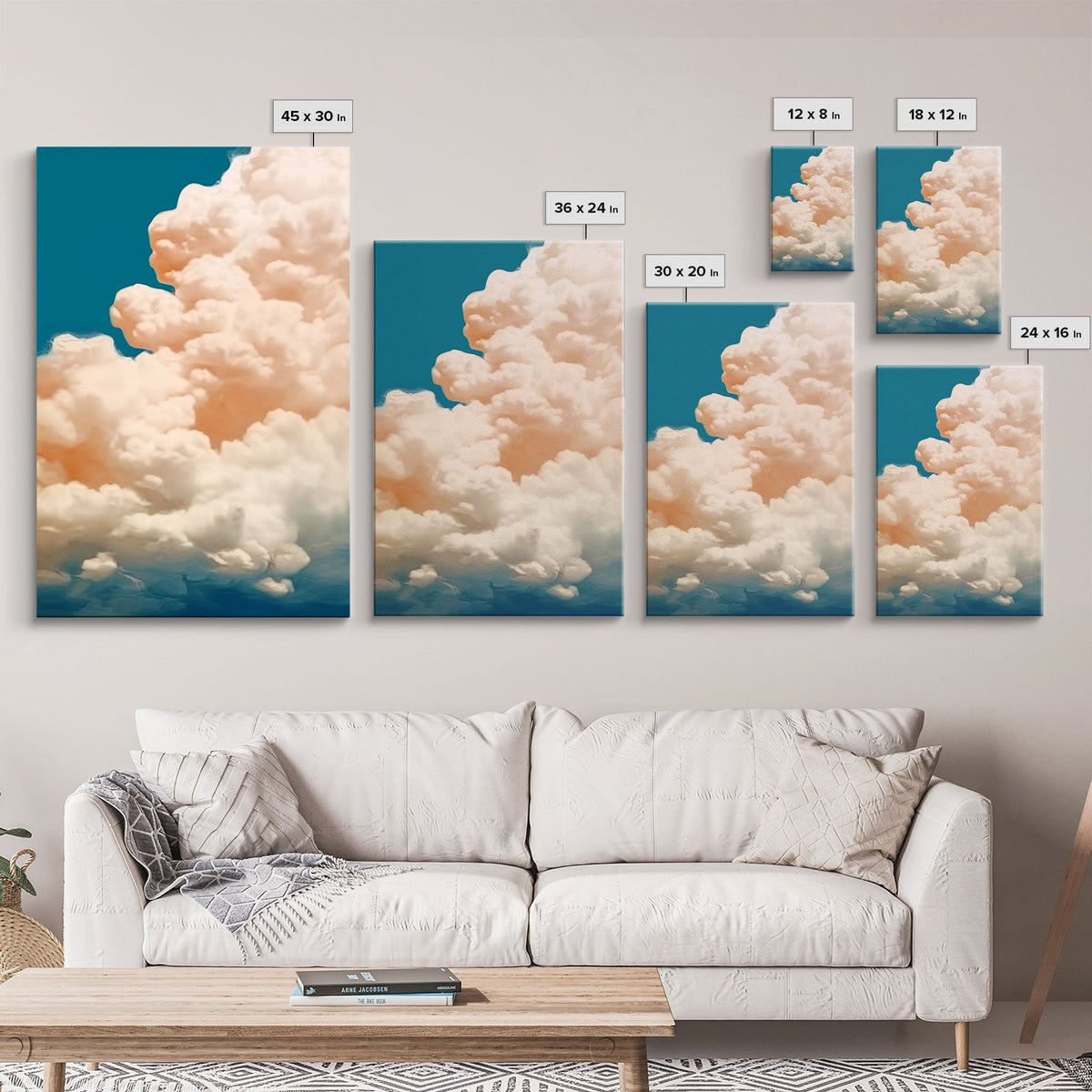 Cloud Wall Art Triptych 3 Piece Set