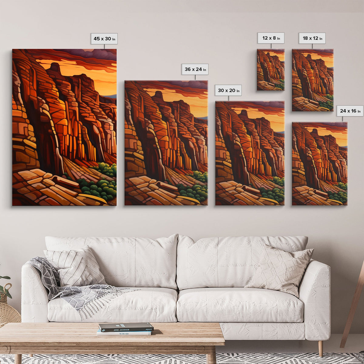 Canyon Art, Canvas Print, 3 Piece Wall Art