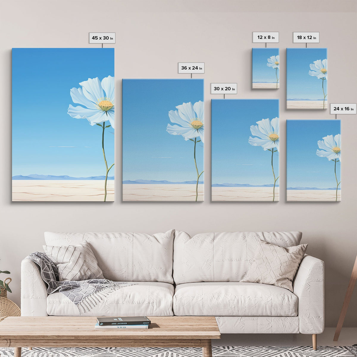 Flower Art Print, Canvas Print, 3 Piece Wall Art