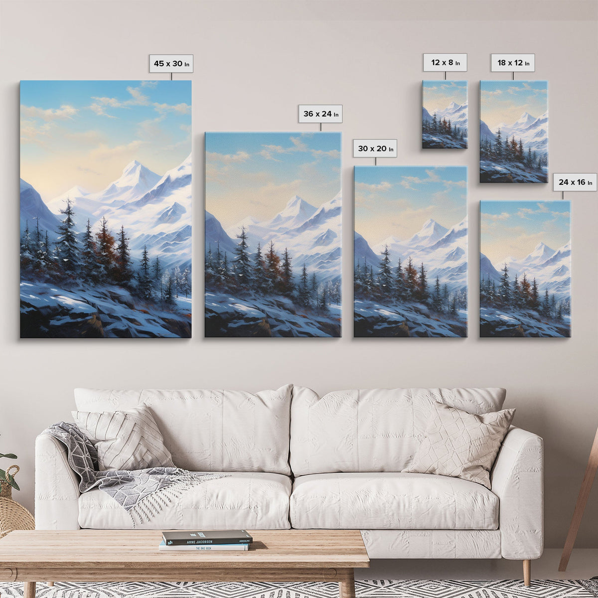Winter Landscape, Canvas Print, 3 Piece Wall Art