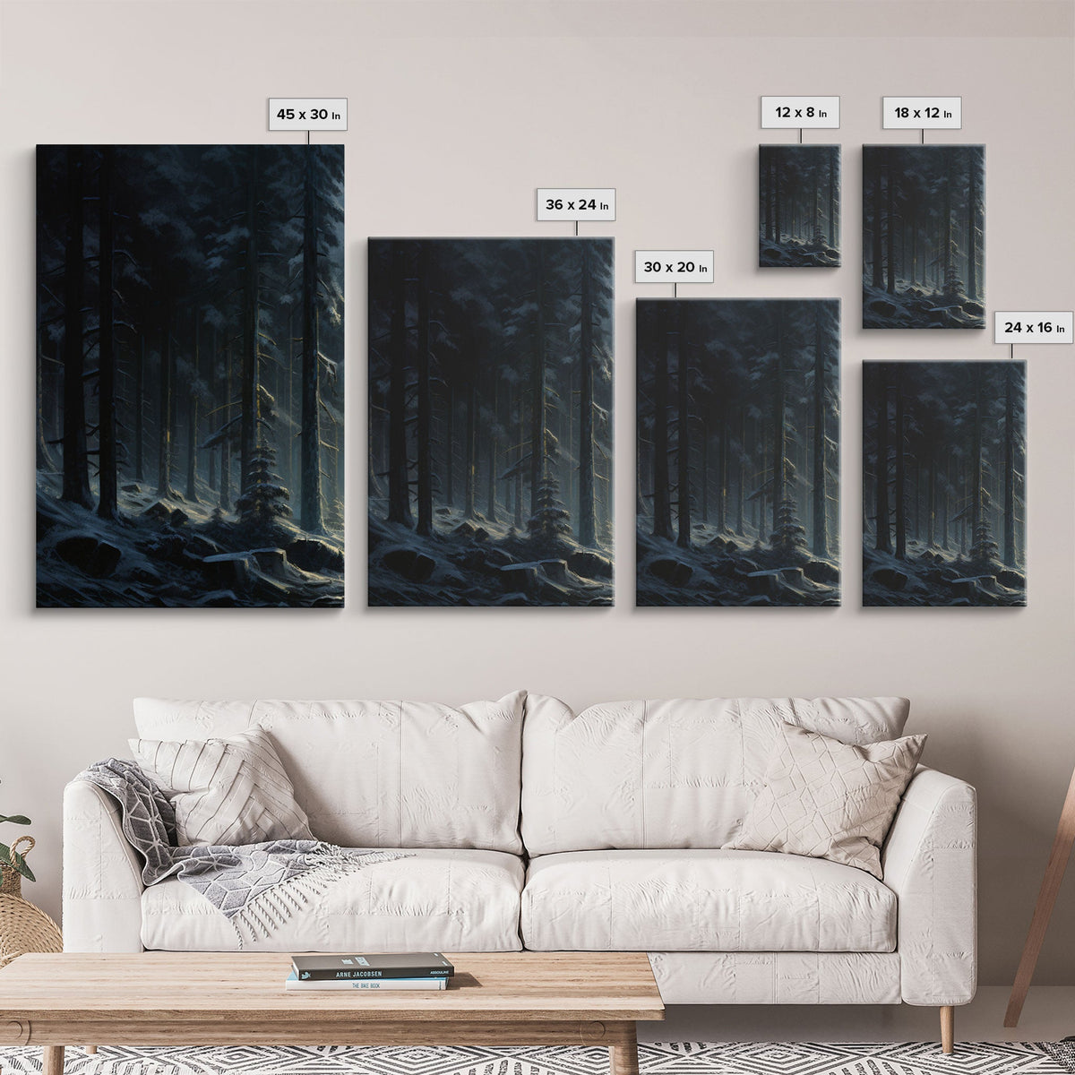 Framed Canvas Print, Wall Art Set of 3