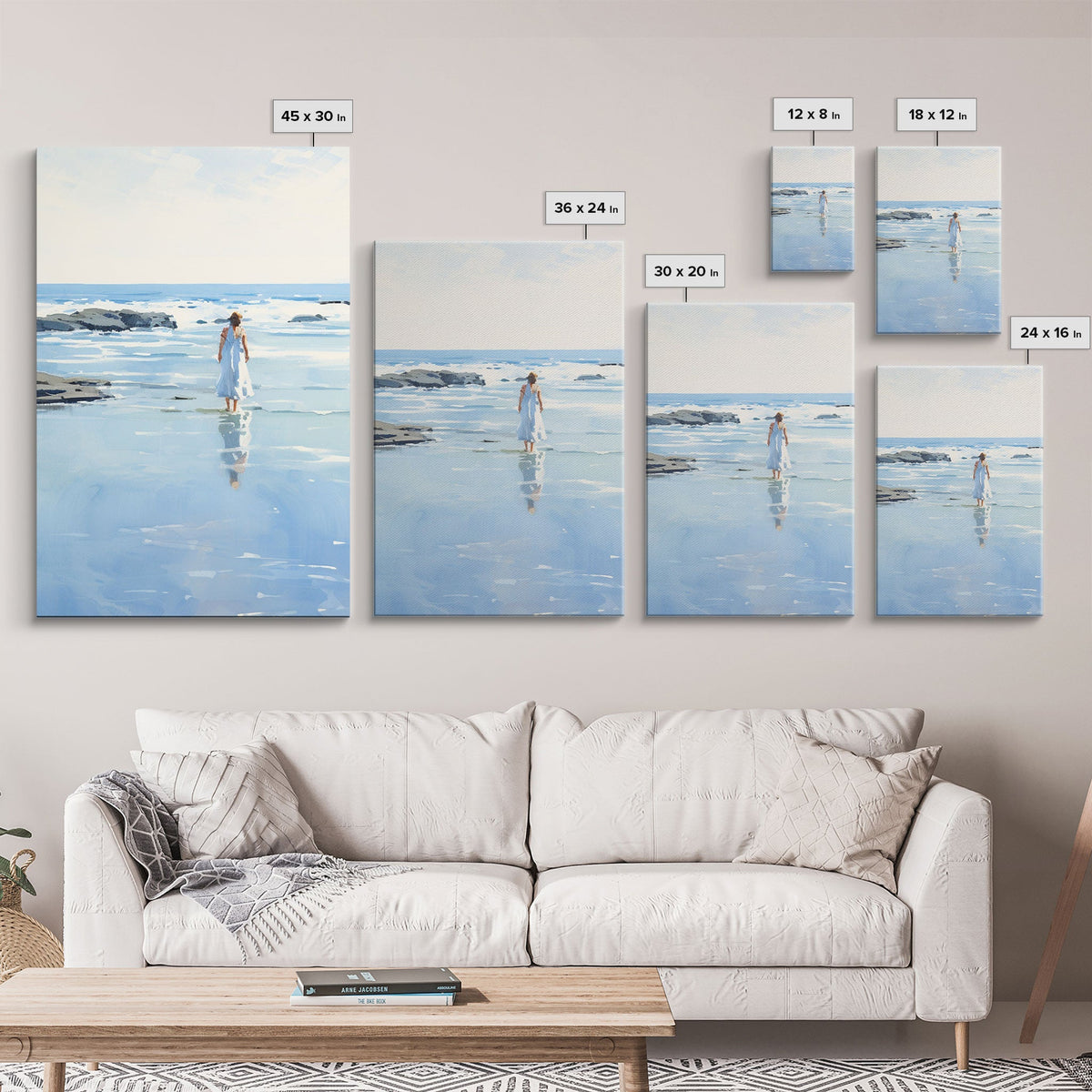Framed Ocean Art | 3 Piece Art | Triptych Painting