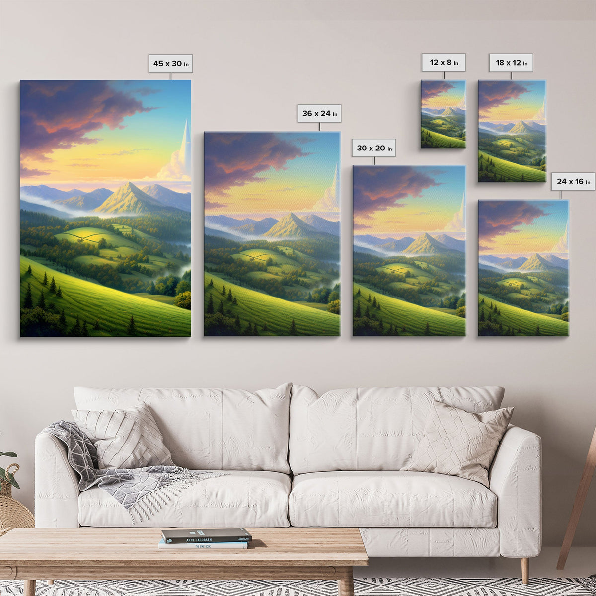 Rainbow Wall Art, Canvas Print, 3 Piece Wall Art