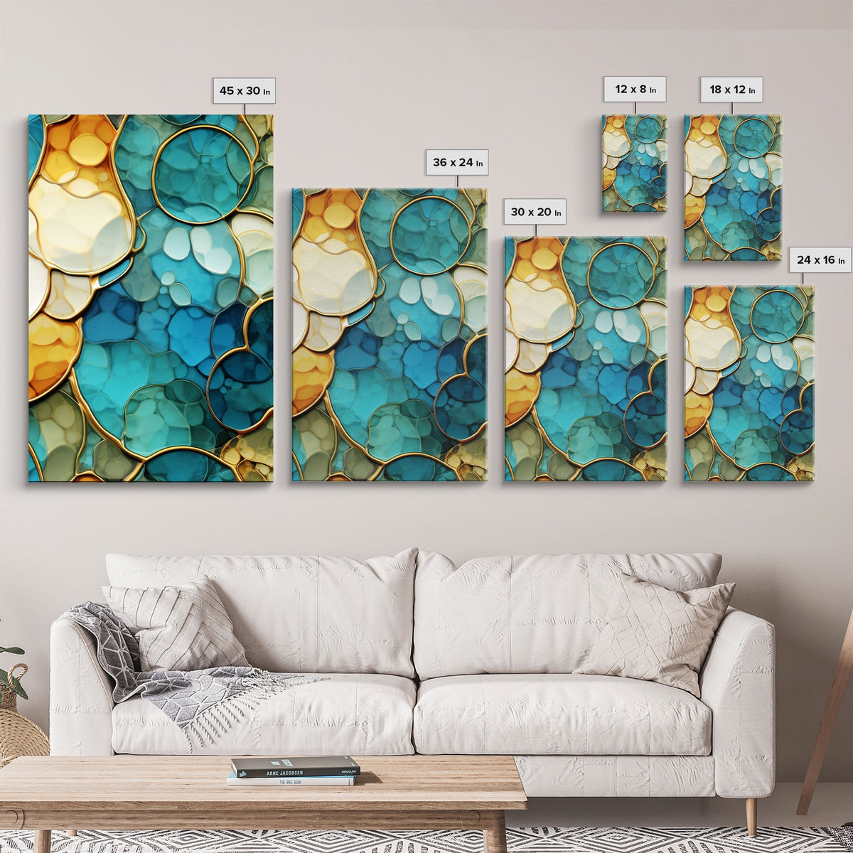 Abstract Art Print, Canvas Print, 3 Piece Wall Art