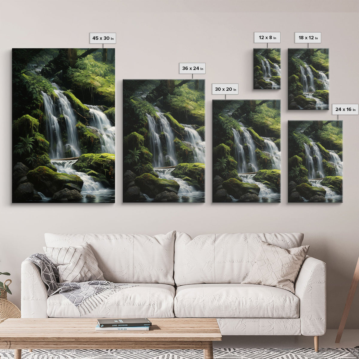 Waterfalls Wall Art, Canvas Print, 3 Piece Wall Art