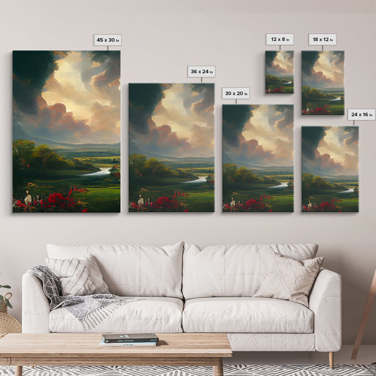 The Dark Tower, 3 Piece Panoramic Art, Ready To Hang Canvas Print