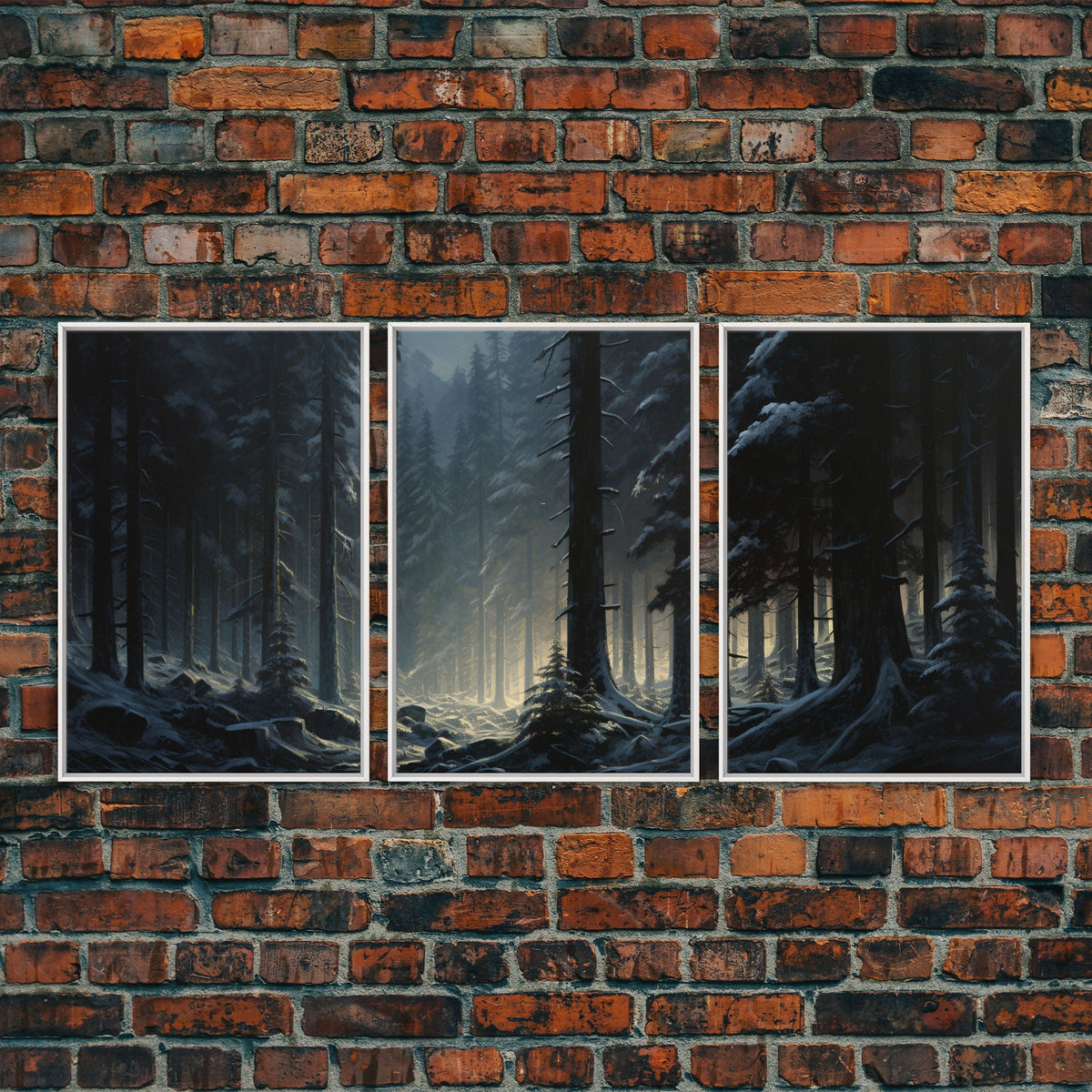 Framed Canvas Print, Wall Art Set of 3