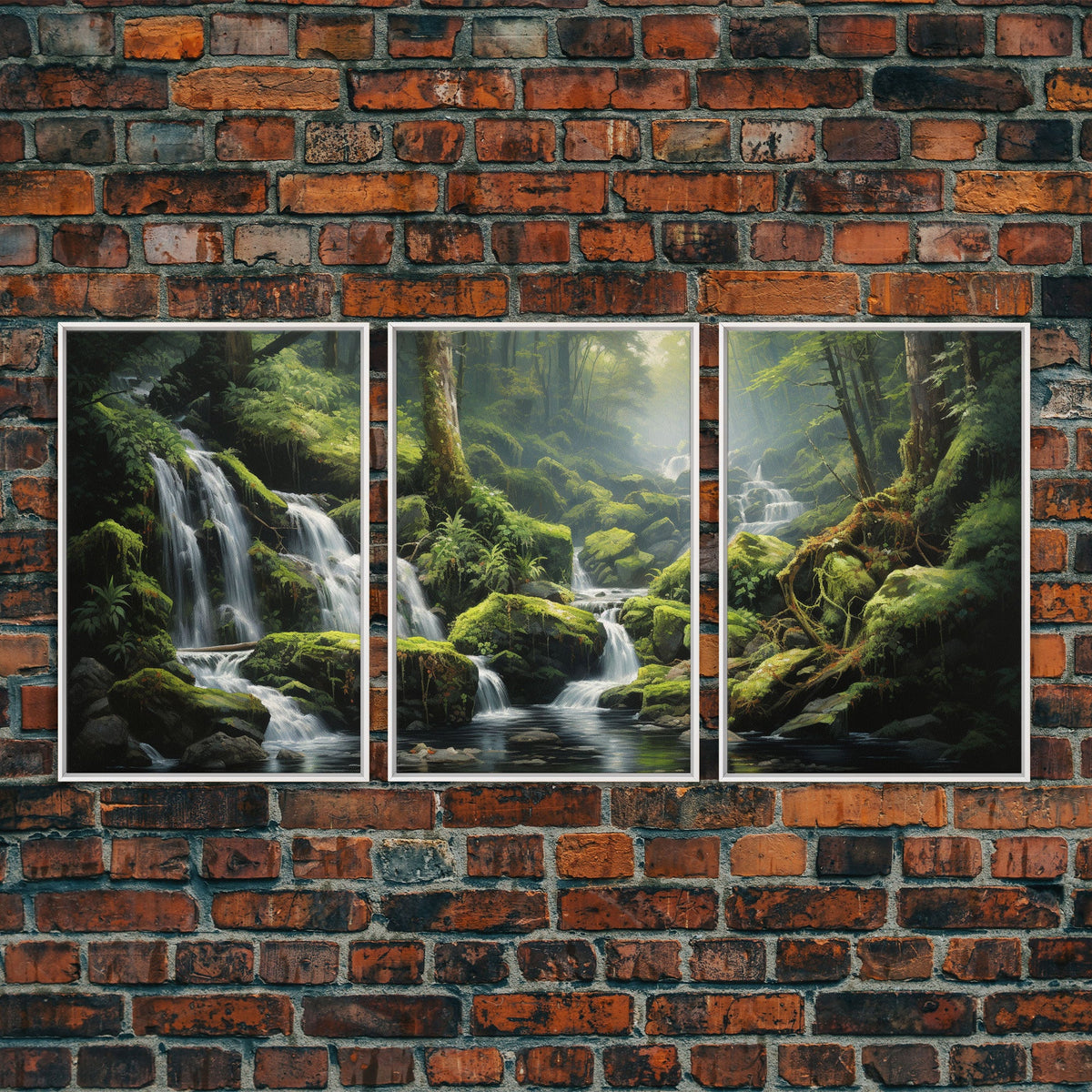 Waterfalls Wall Art, Canvas Print, 3 Piece Wall Art