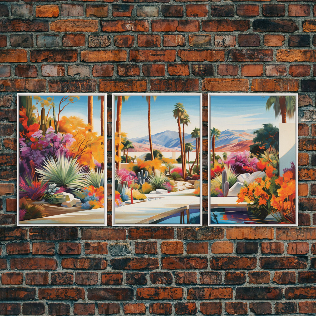 Palm Trees Art, Canvas Print, 3 Piece Wall Art