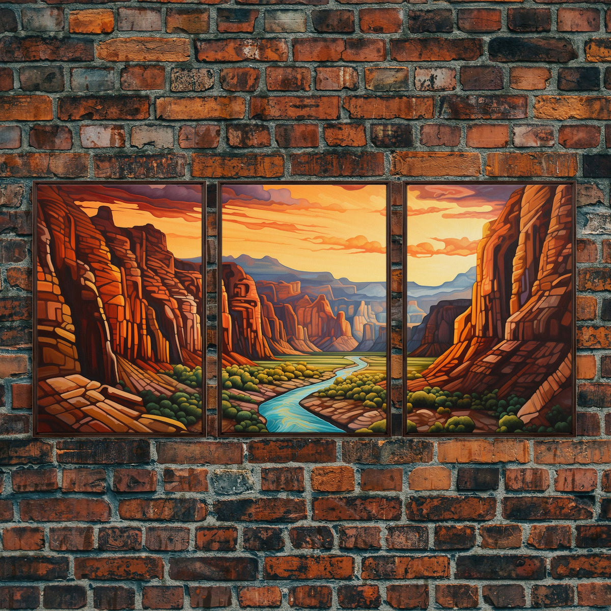Canyon Art, Canvas Print, 3 Piece Wall Art