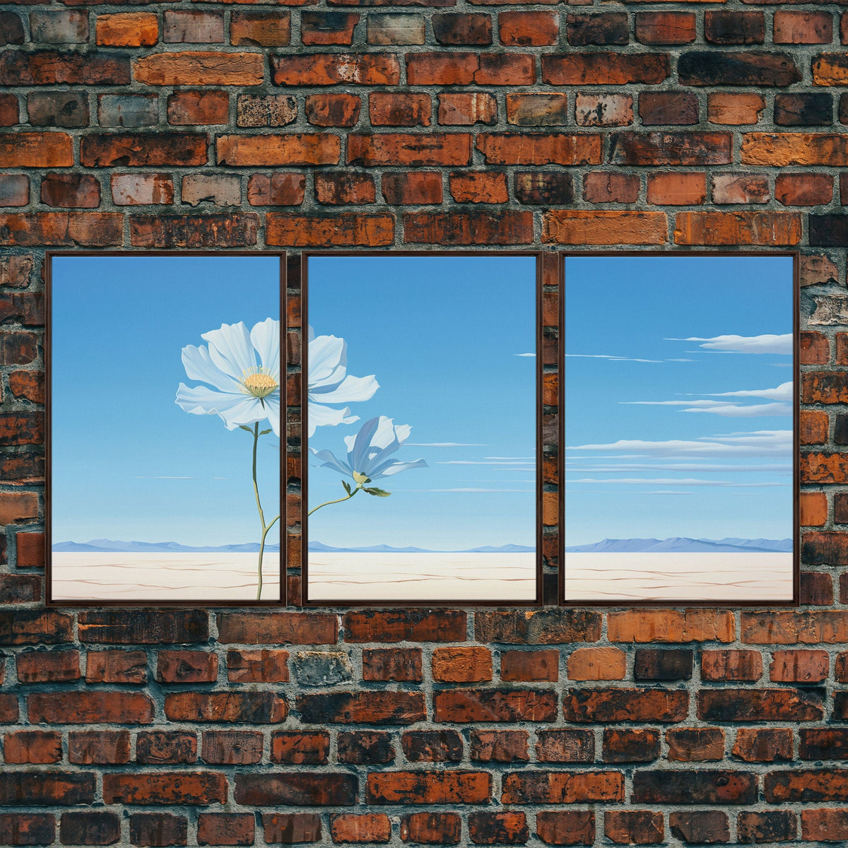 Flower Art Print, Canvas Print, 3 Piece Wall Art