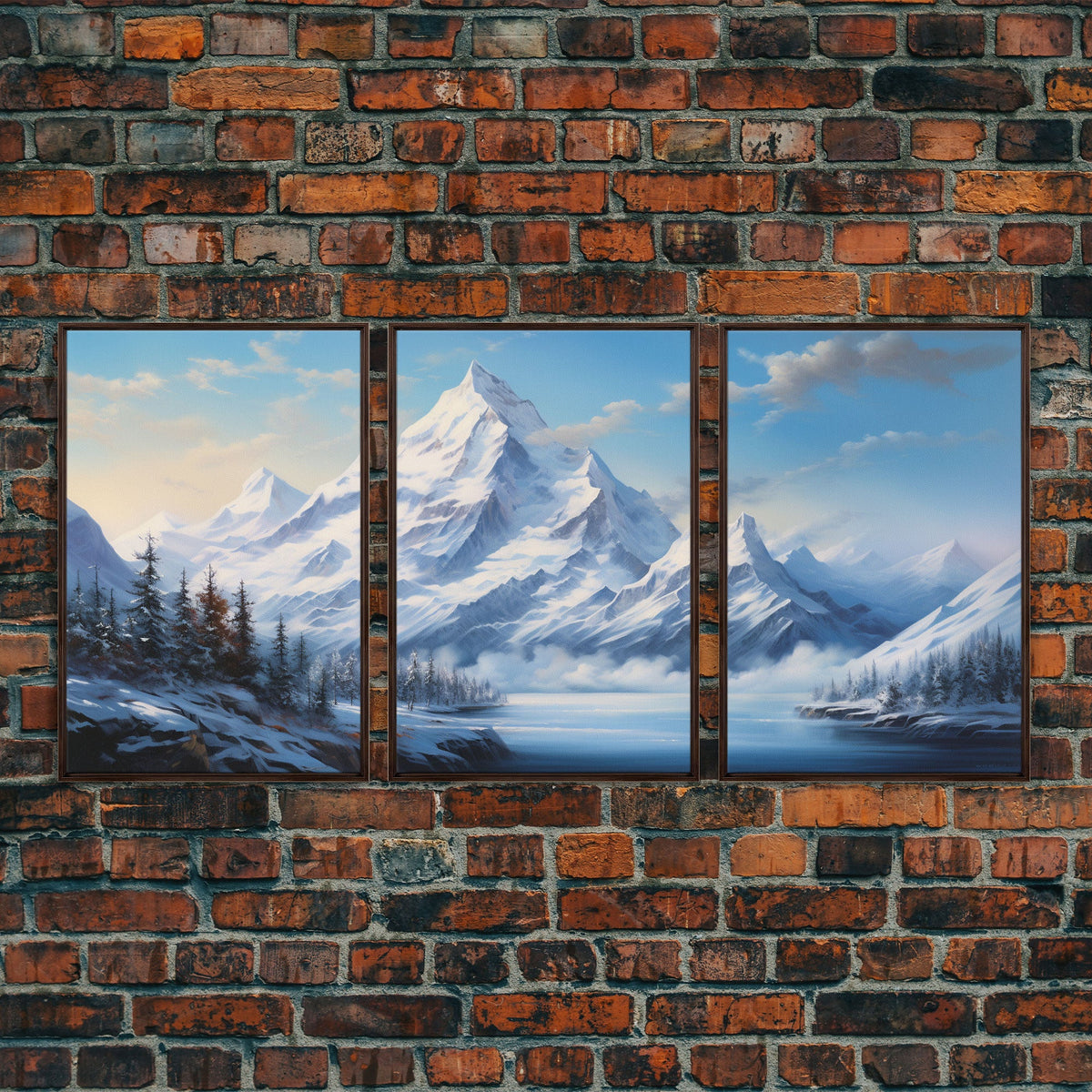 Winter Landscape, Canvas Print, 3 Piece Wall Art