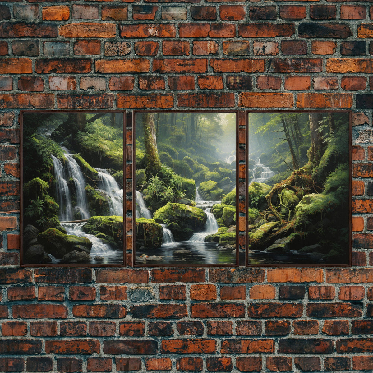 Waterfalls Wall Art, Canvas Print, 3 Piece Wall Art